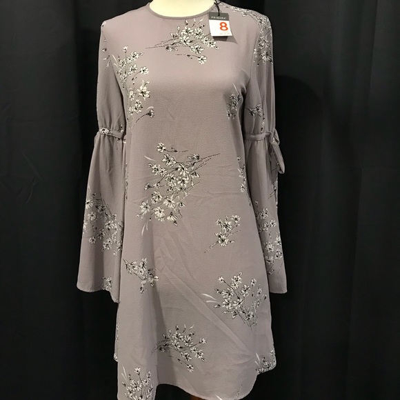 🆕 NWT Primark Boho Gray Floral Dress 4 - Picture 7 of 7